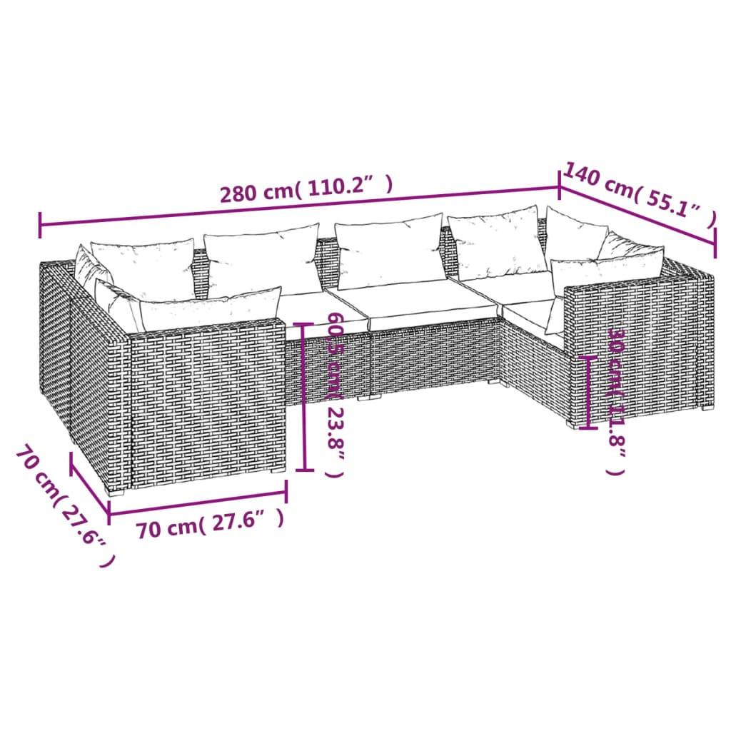 VidaXL Garten-lounge-set poly-rattan  