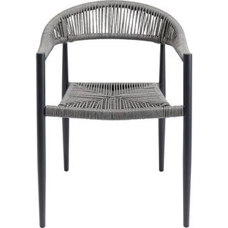 KARE Design Chaise avec accoudoirs Cala Pi gris  