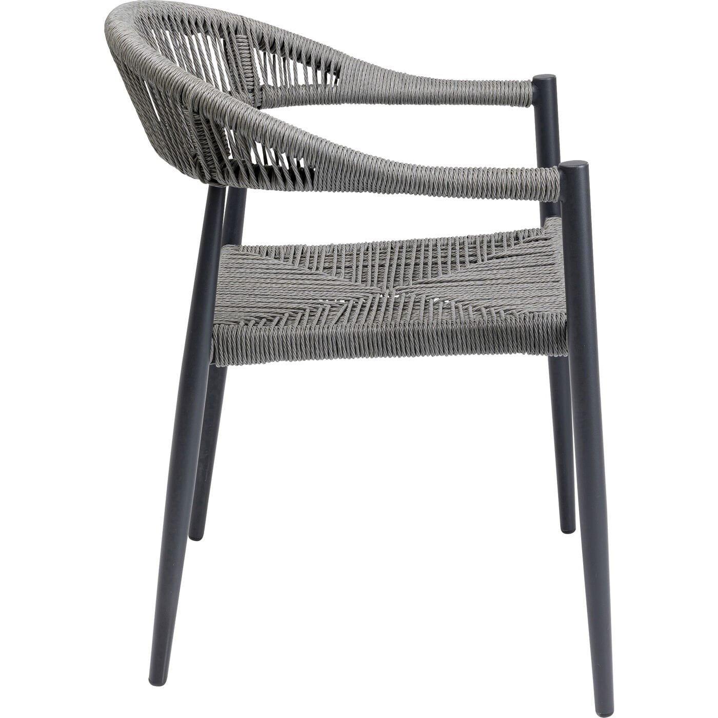 KARE Design Chaise avec accoudoirs Cala Pi gris  