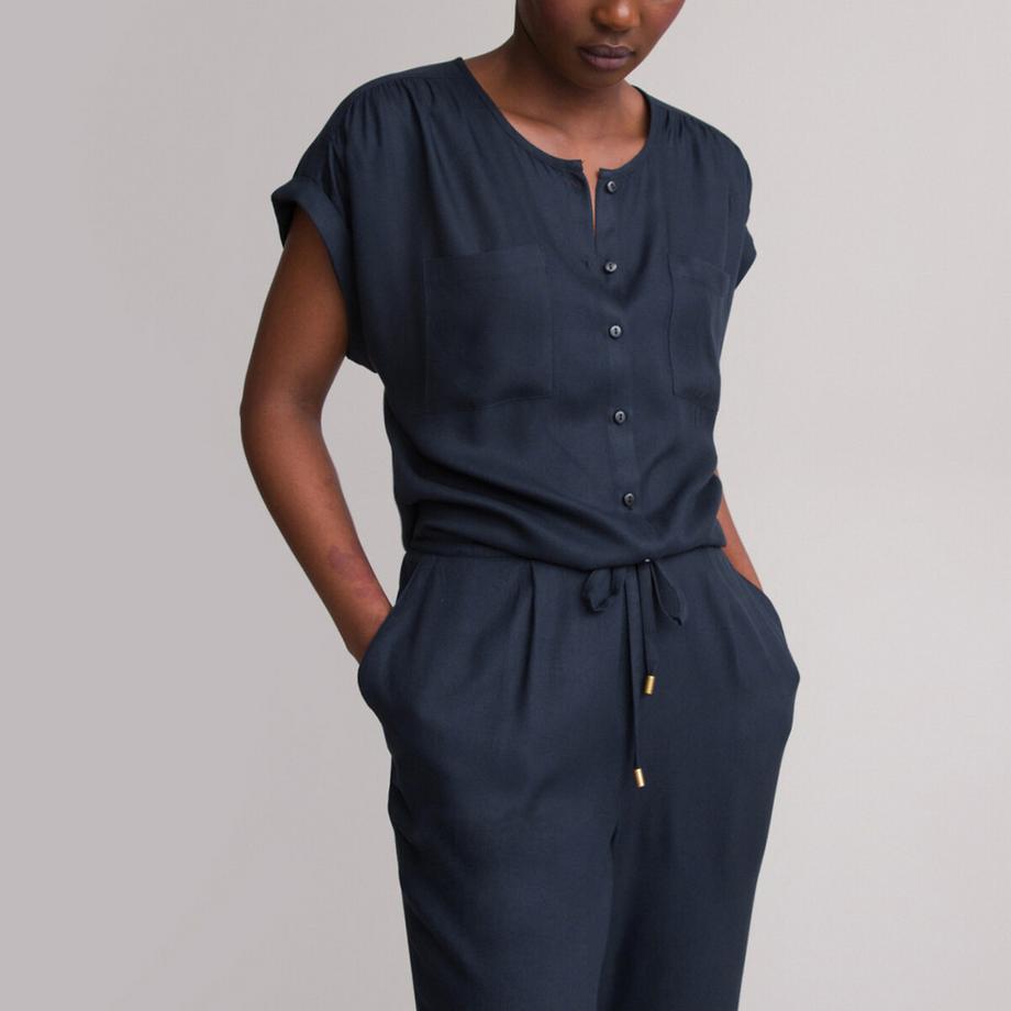 La Redoute Collections Kurzarm Jumpsuit mit Knopfleiste  