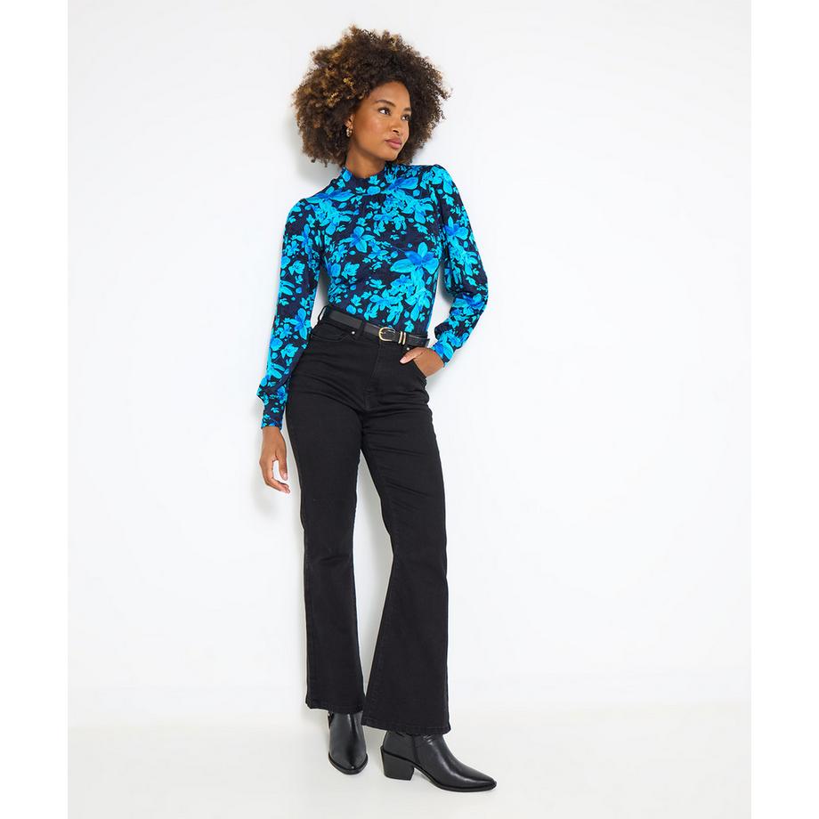 Joe Browns Top in Jersey Floreale Collo Alto  