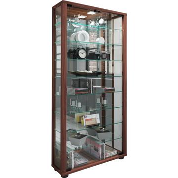 Holz Glas Vitrine Sammel Glasvitrine Schaukasten Standvitrine Lumo Maxi Spiegel