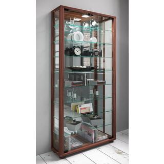 VCM Glasvitrine stehend | Vitrine Glas mit ESG-Sicherheitsglas | Maße ca. H. 115 x B. 59 x T. 18 cm | Standvitrine Glas | Modern und platzsparend | Glas  