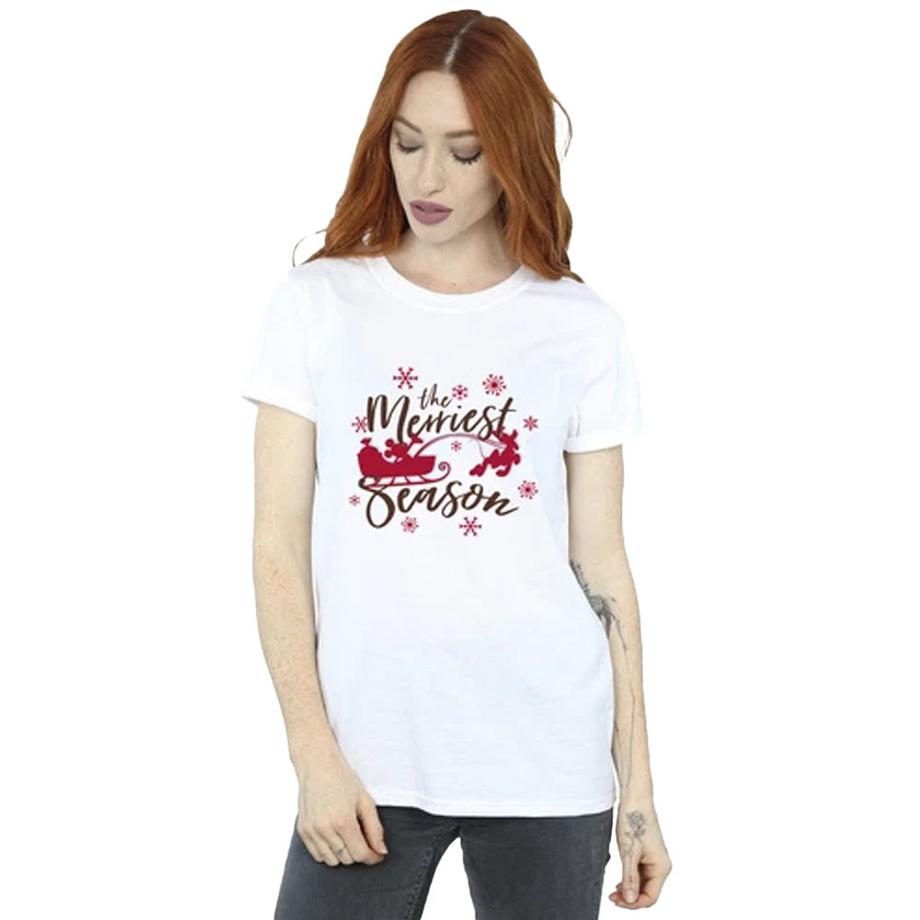 Disney Mickey Mouse The Merriest Season T-Shirt Maniche Corte  