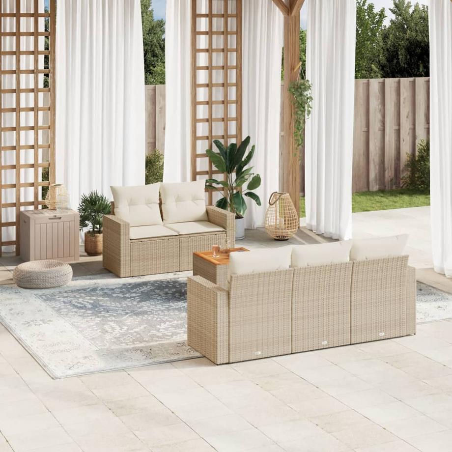 VidaXL set divano da giardino Polirattan  