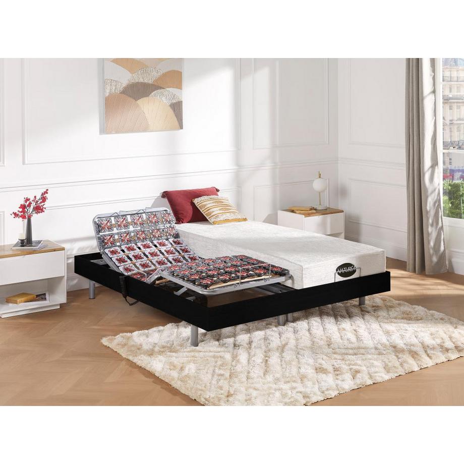 NATUREA Lit électrique relaxation tout plots matelas mémoire de forme bambou LYSIS III de NATUREA moteurs OKIN 2  