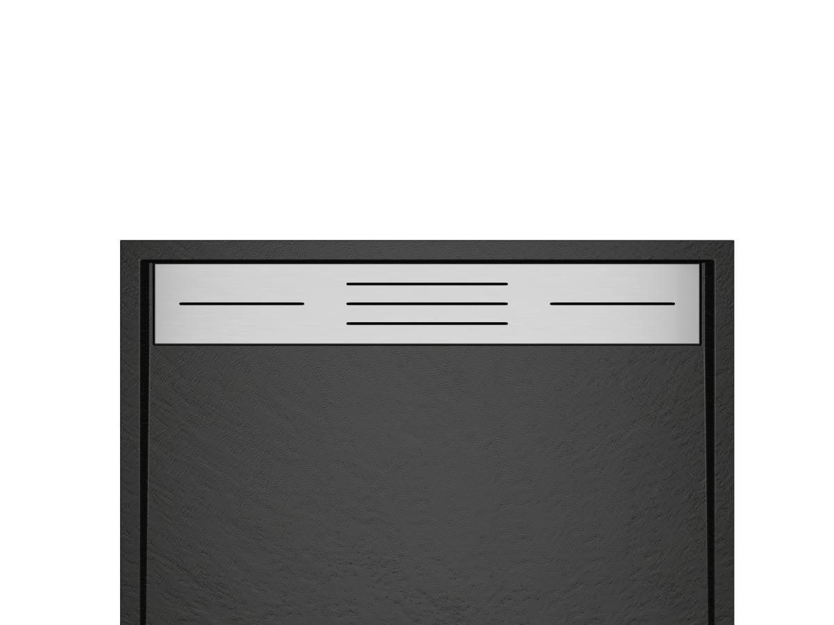 Vente-unique Receveur à poser ou à encastrer en résine - Noir - 120 x 80 cm - LYROSA  