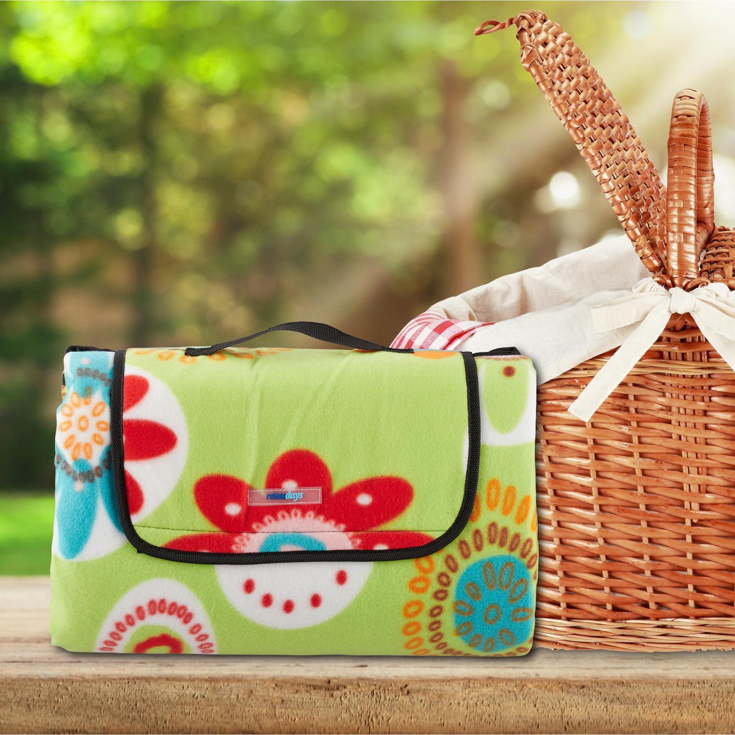 B2X Coperta da picnic 200 x 200 cm floreale  