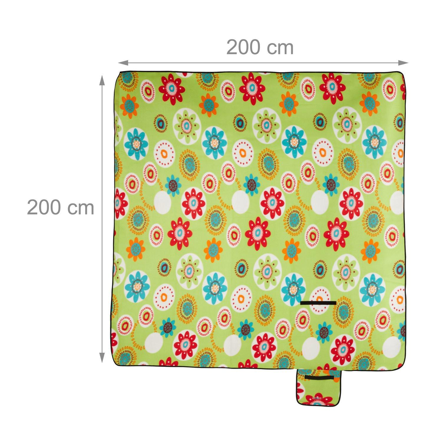 B2X Coperta da picnic 200 x 200 cm floreale  