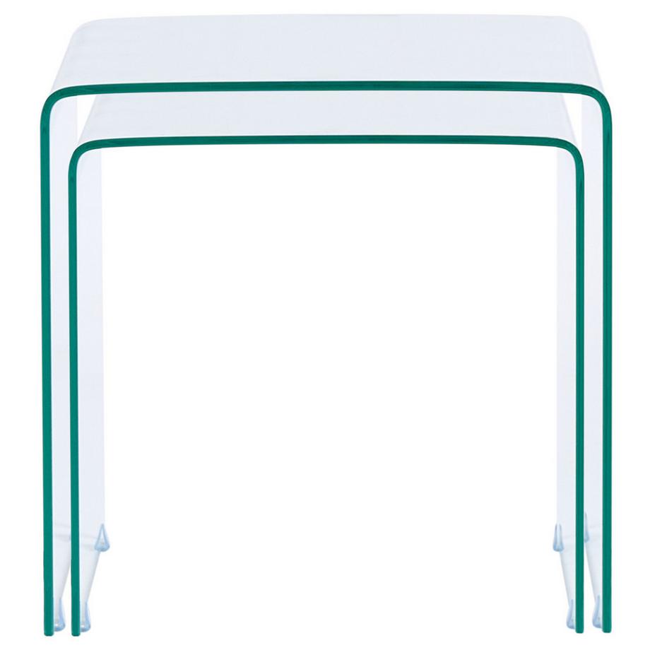 Beliani Lot de 2 tables d'appoint en Verre de sécurité  KENDALL  