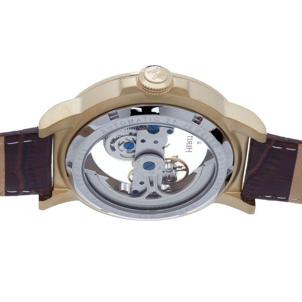 Heritor Automatic  Heritor Automatic Xander Halbskelett-Lederarmbanduhr 