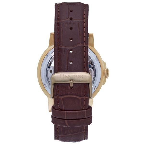 Heritor Automatic  Heritor Automatic Xander Halbskelett-Lederarmbanduhr 