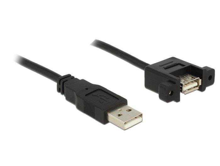 DeLock  1m 2xUSB2.0-A USB Kabel USB 2.0 USB A Schwarz 