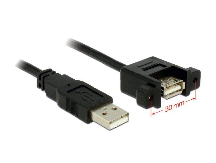 DeLock  1m 2xUSB2.0-A USB Kabel USB 2.0 USB A Schwarz 