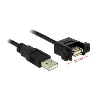 DeLock  1m 2xUSB2.0-A USB Kabel USB 2.0 USB A Schwarz 