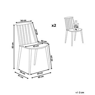 Beliani Set di 2 sedie en Materiale sintetico Retrò VENTNOR  