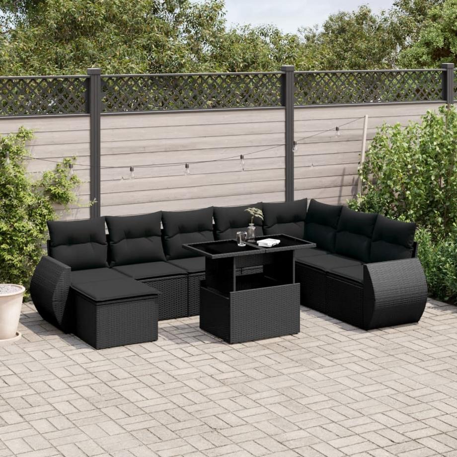 VidaXL set divano da giardino Polirattan  