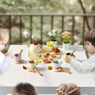 Activity-board  Set de thé en bois pour enfants set de thé en bois pour enfants set de thé en bois pour enfants accessoires de cuisine set de nourriture pour enfants 