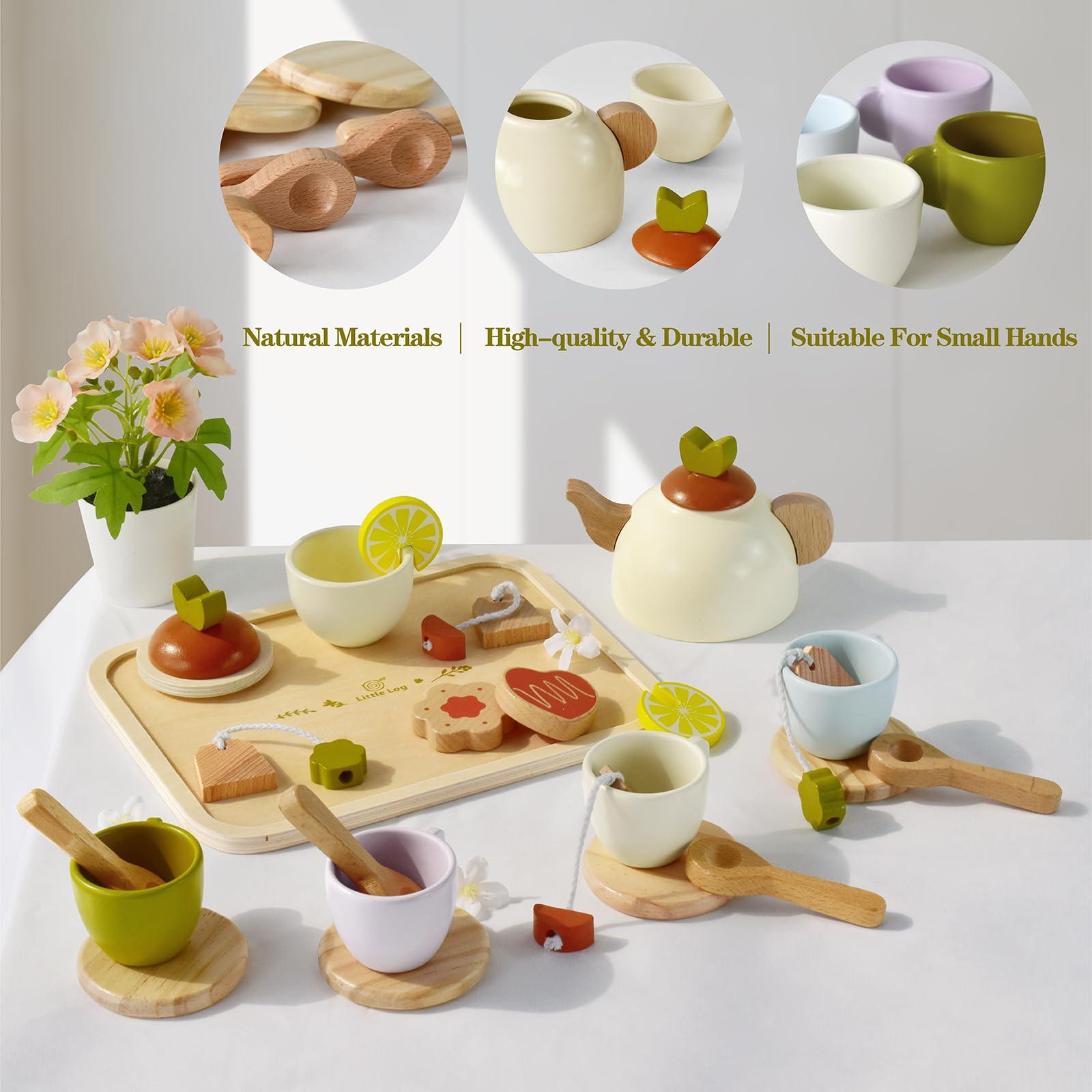 Activity-board  Set de thé en bois pour enfants set de thé en bois pour enfants set de thé en bois pour enfants accessoires de cuisine set de nourriture pour enfants 