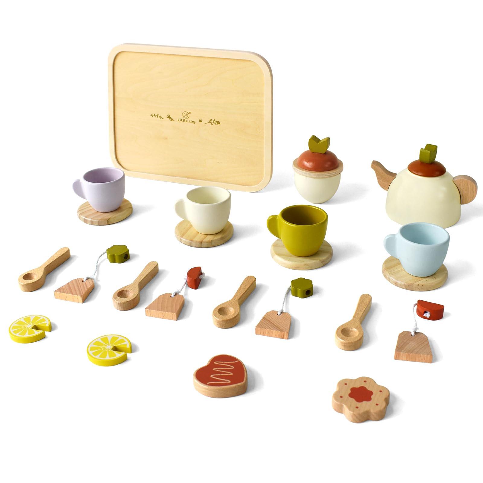 Activity-board  Set de thé en bois pour enfants set de thé en bois pour enfants set de thé en bois pour enfants accessoires de cuisine set de nourriture pour enfants 