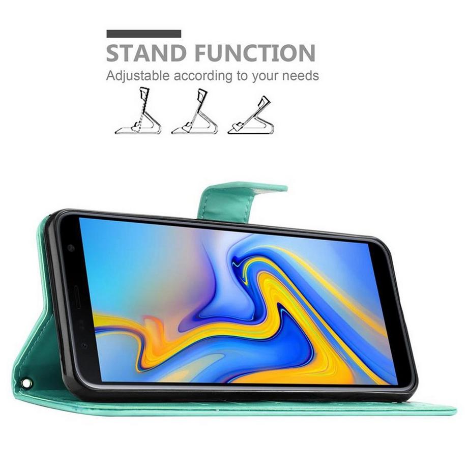 Cadorabo  Hülle für Samsung Galaxy J6 PLUS Blumen Design Magnetverschluss 