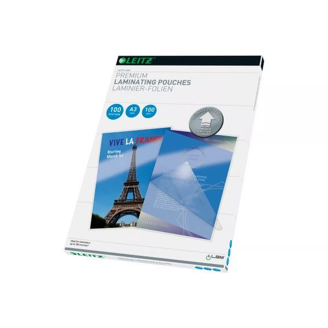 Leitz 7487 Laminate sheet A3 100 micron glossy 100 pcs