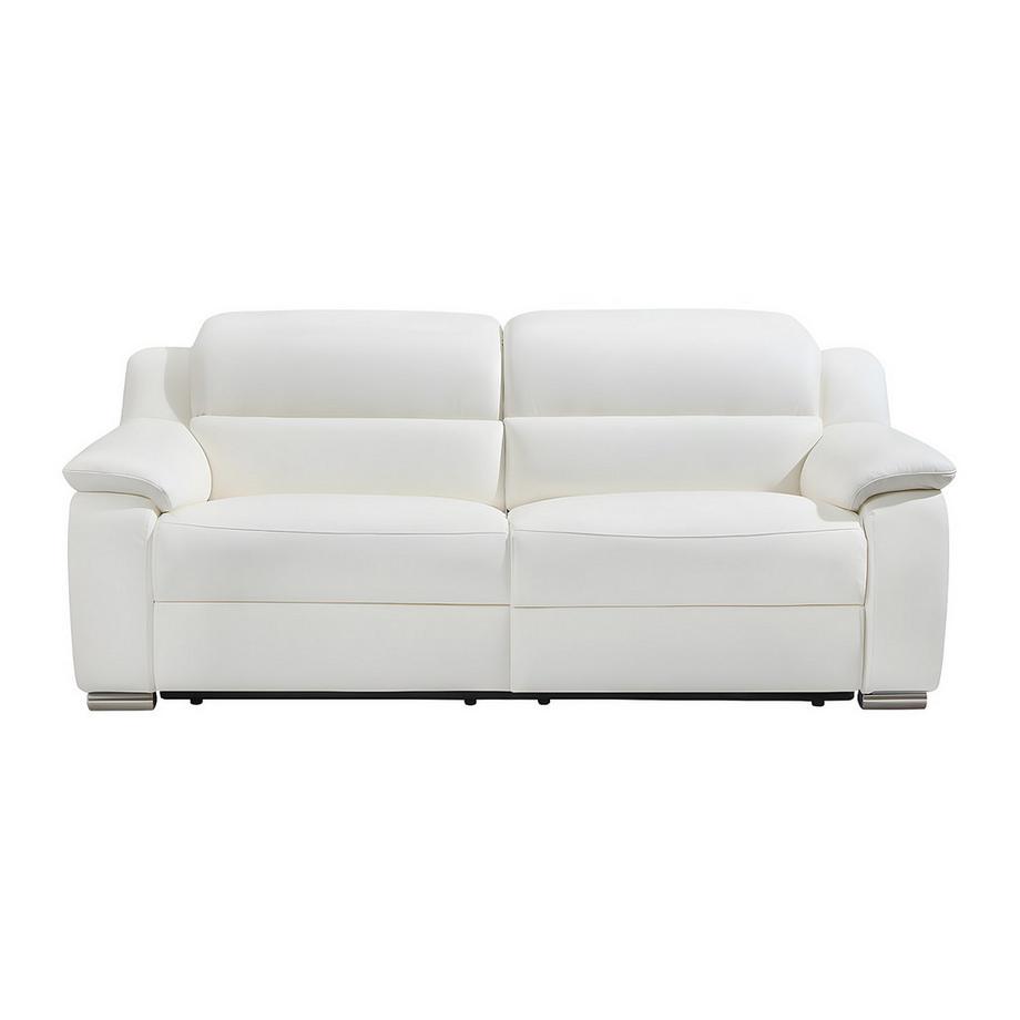 Vente-unique Canapé 3 places fauteuil relax électrique en cuir ARENA III Ivoire  