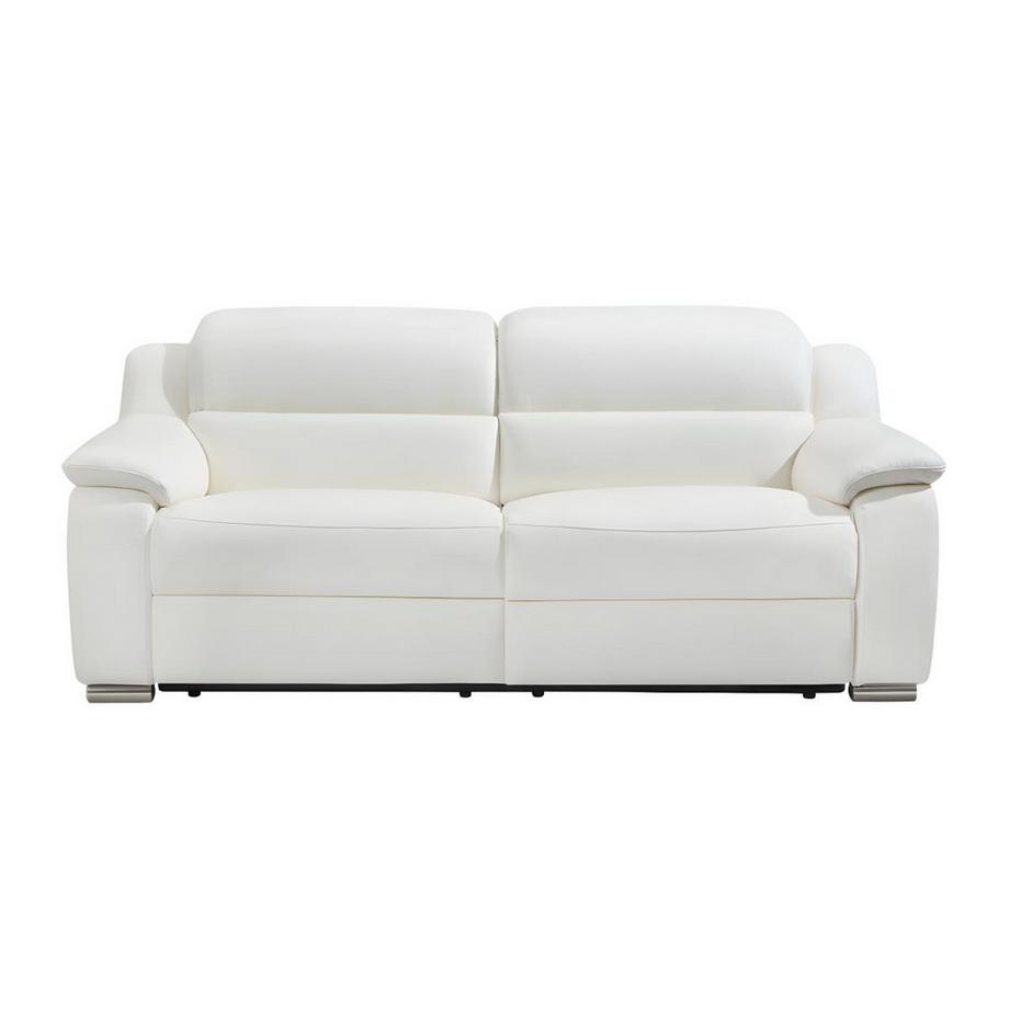 Vente-unique Canapé 3 places fauteuil relax électrique en cuir ARENA III Ivoire  