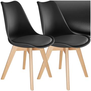 Set Esszimmerstuhl Frederikke Scandi-Design gepolsterte Sitzfläche, ergonomische Form 2er Set