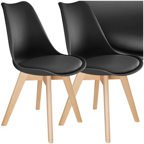 Tectake Set Esszimmerstuhl Frederikke Scandi-Design gepolsterte Sitzfläche, ergonomische Form  
