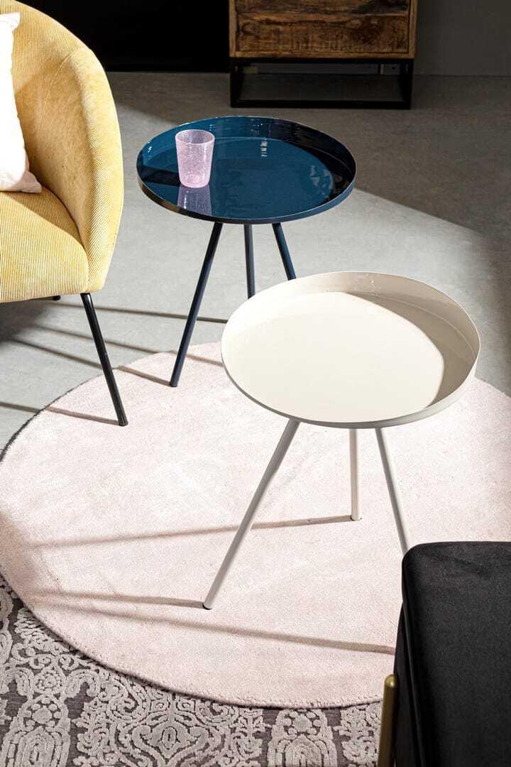 mutoni Table d&#039;appoint Anchita crème ronde 41  