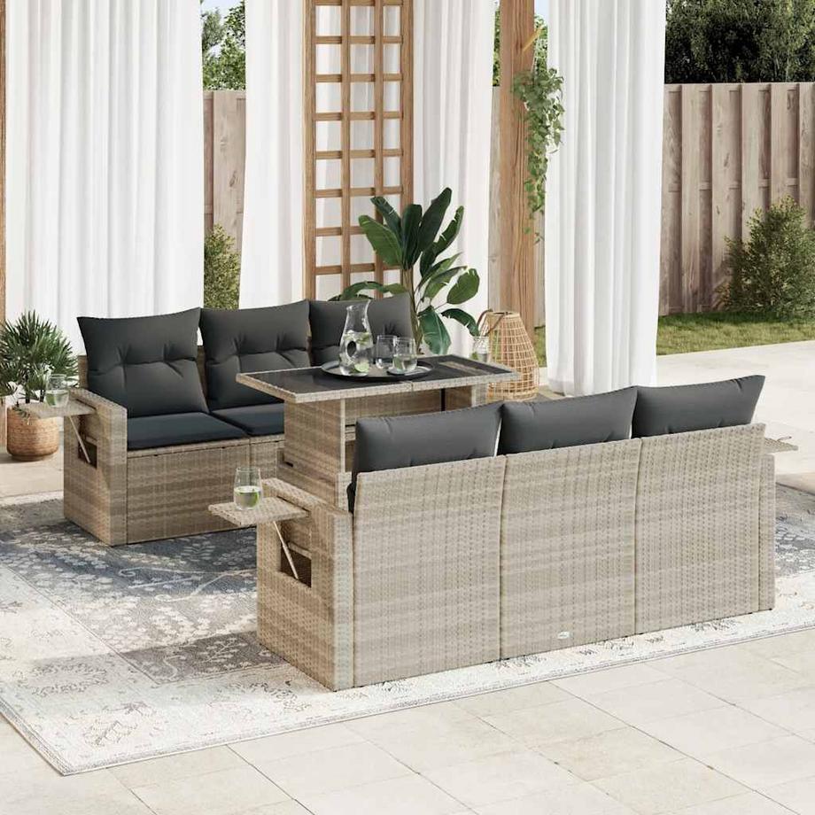 VidaXL set di divani da giardino Polirattan  