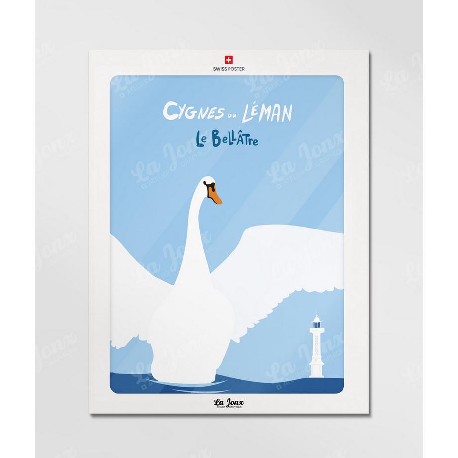 La-Jonx Affiche de Cygnes du Léman - Le Bellâtre  