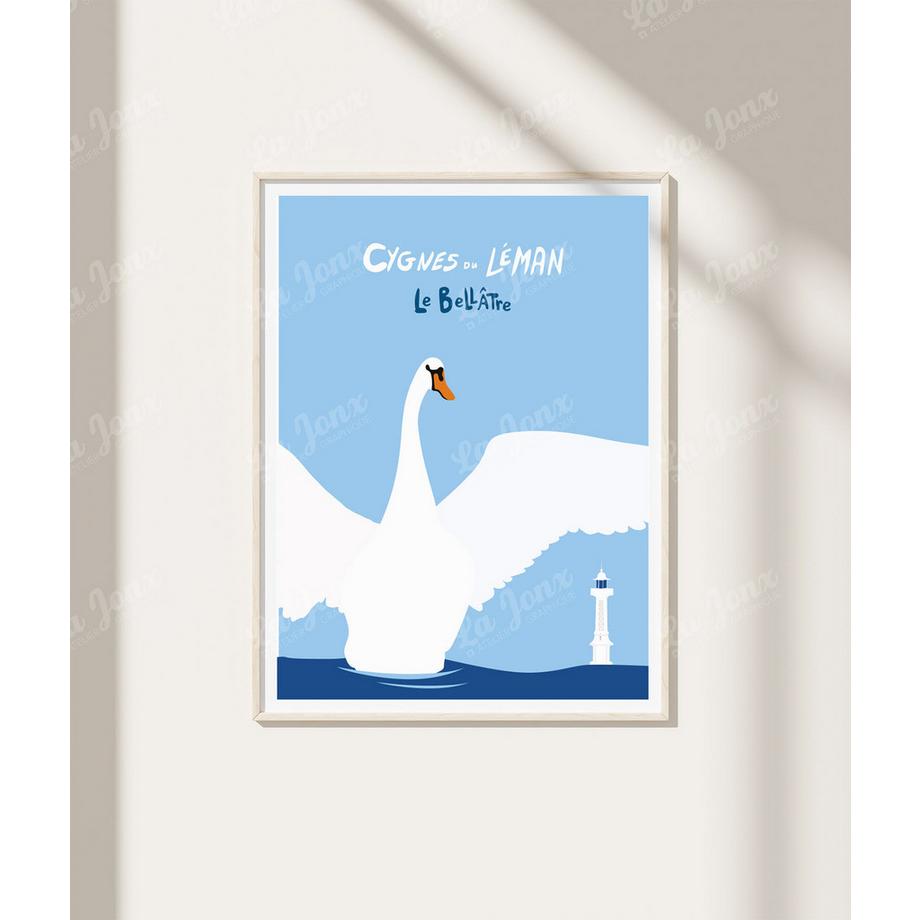 La-Jonx Affiche de Cygnes du Léman - Le Bellâtre  