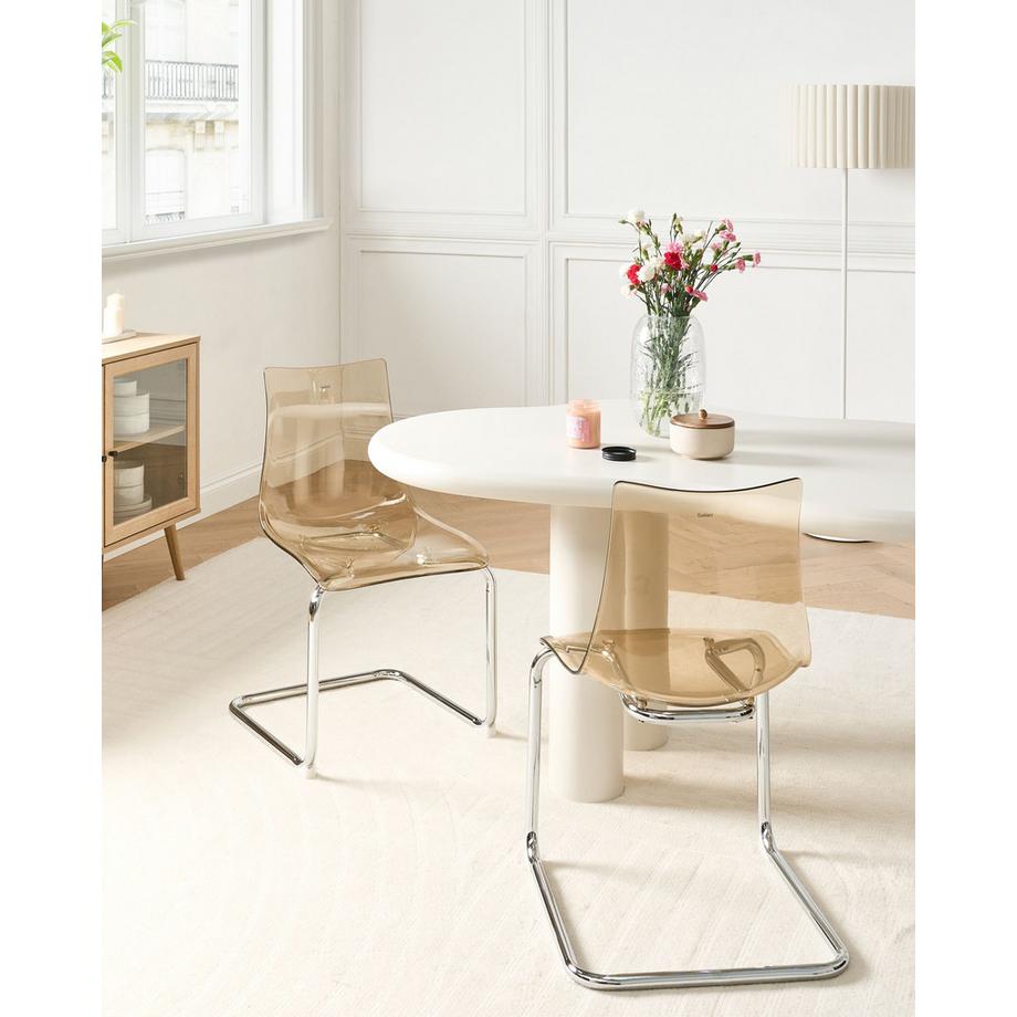 Beliani Esszimmerstuhl 2er Set aus Polycarbonat Minimalistisch MARSHALL  