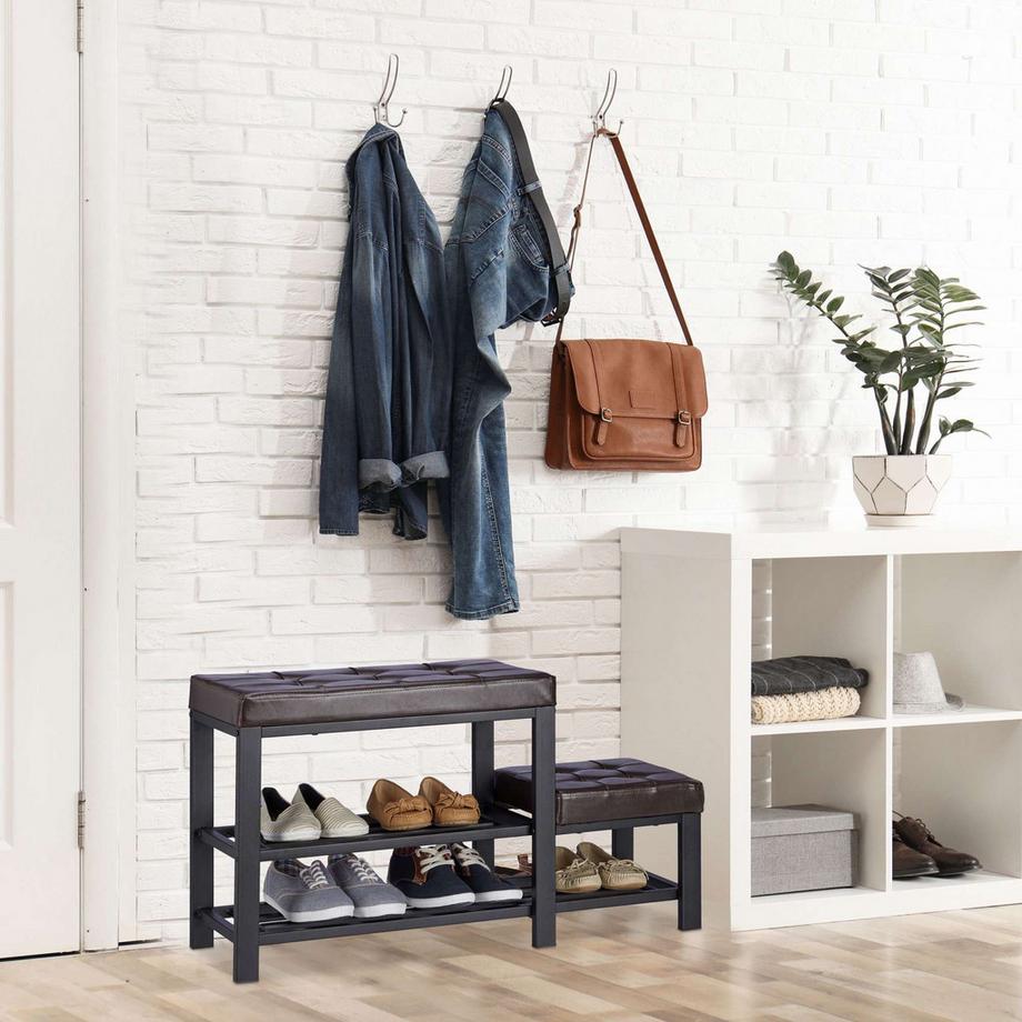 B2X Bank mit Schuhablage und Hocker  