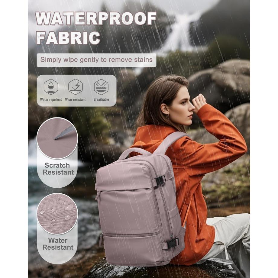 Only-bags.store Sac à dos de voyage pour bagage à main d'avion avec compartiment pour ordinateur portable et compartiment à chaussures  