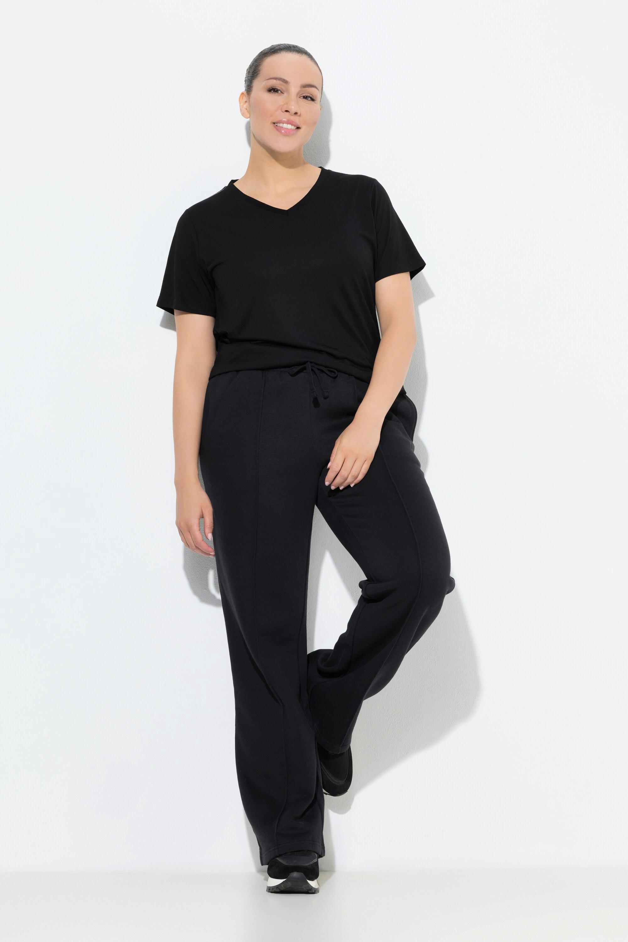 Ulla Popken Jogginghose Biese Weites Bein Elastikbund  