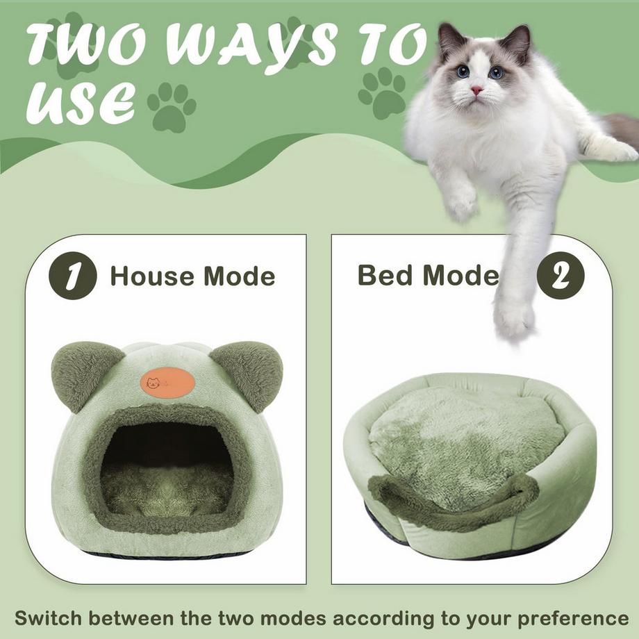 Alopini  Bett Warme Katzenhöhle Beruhigendes Bett für Katzen und kleine Hunde Schlafen 