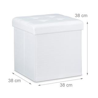 B2X Zusammenklappbarer Hocker mit Stauraum aus Leinenstoff  