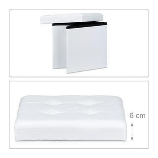 B2X Zusammenklappbarer Hocker mit Stauraum aus Leinenstoff  