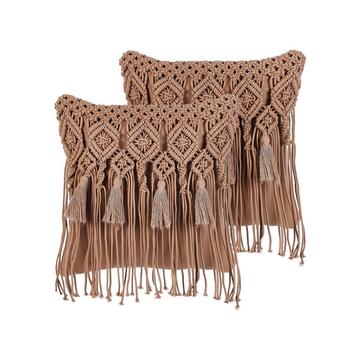 Lot de 2 coussins en Coton Boho BAMIAN