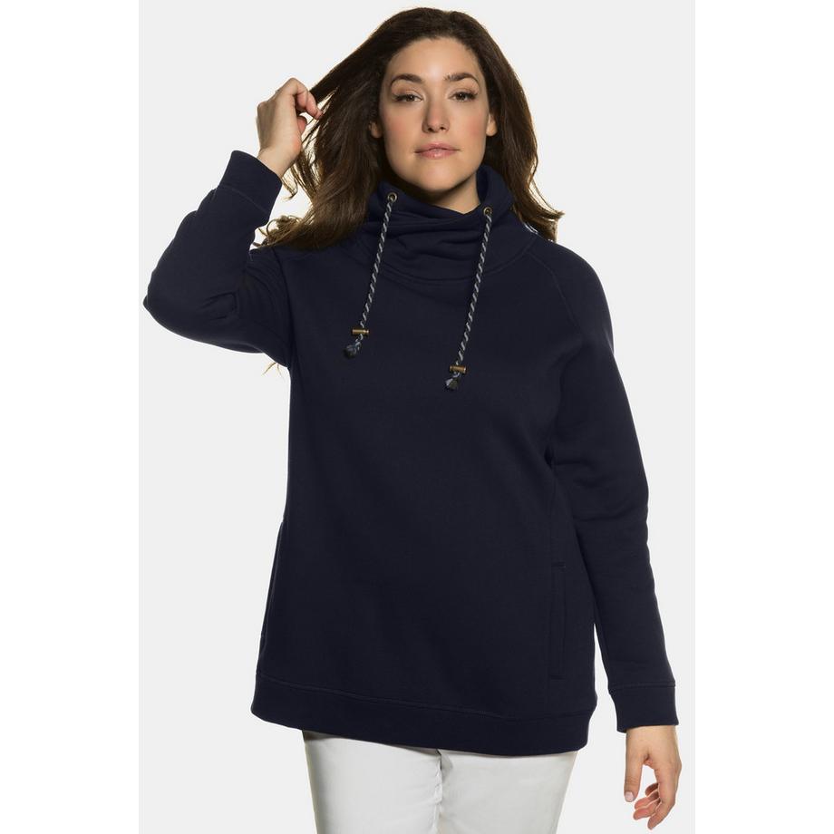 Ulla Popken Sweat-shirt Col Montant Large Poches Manches Longues Raglan  