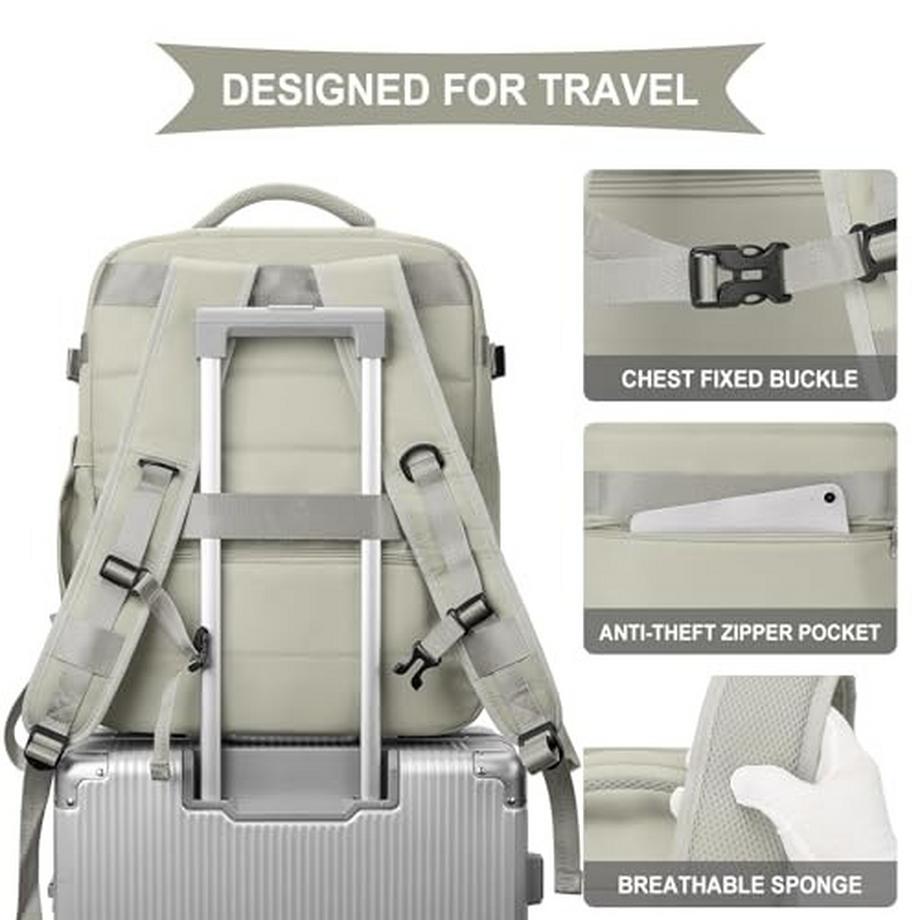 Only-bags.store Zaino da viaggio impermeabile per bagaglio a mano di aereo con scomparto per laptop  