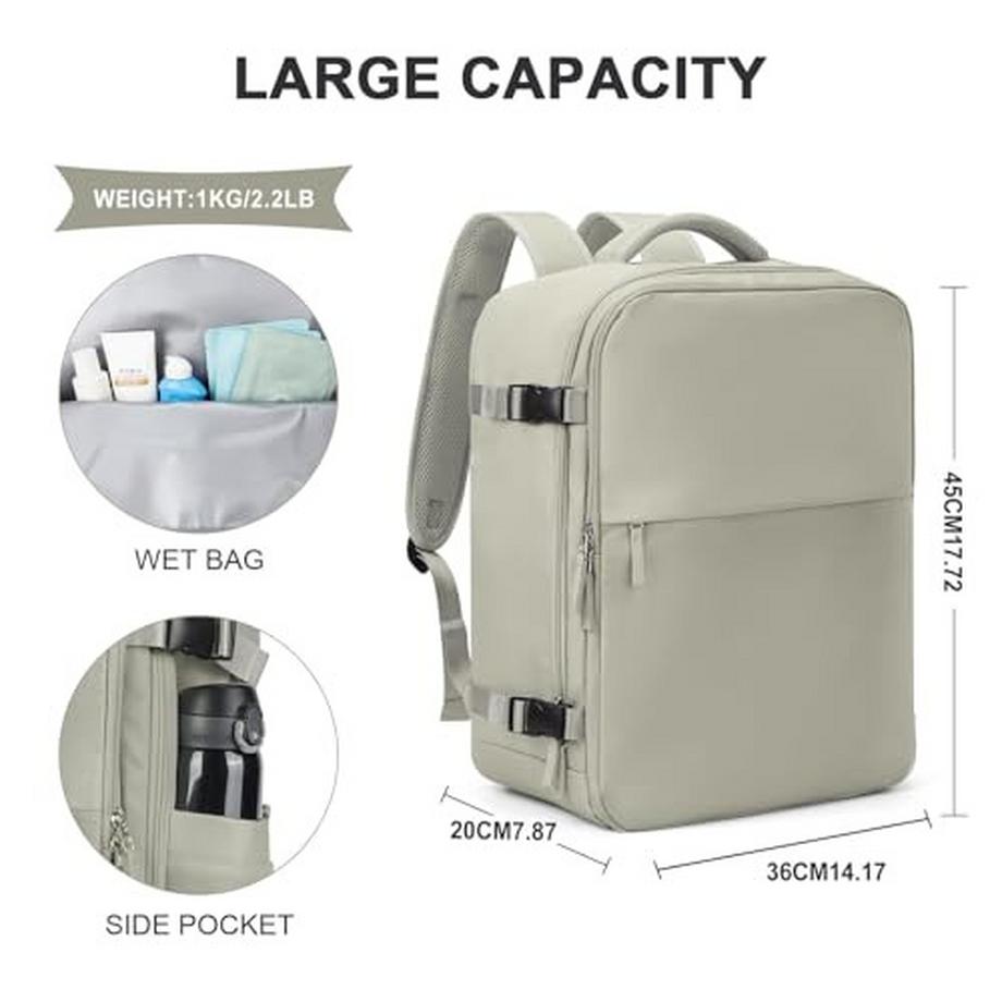 Only-bags.store Zaino da viaggio impermeabile per bagaglio a mano di aereo con scomparto per laptop  