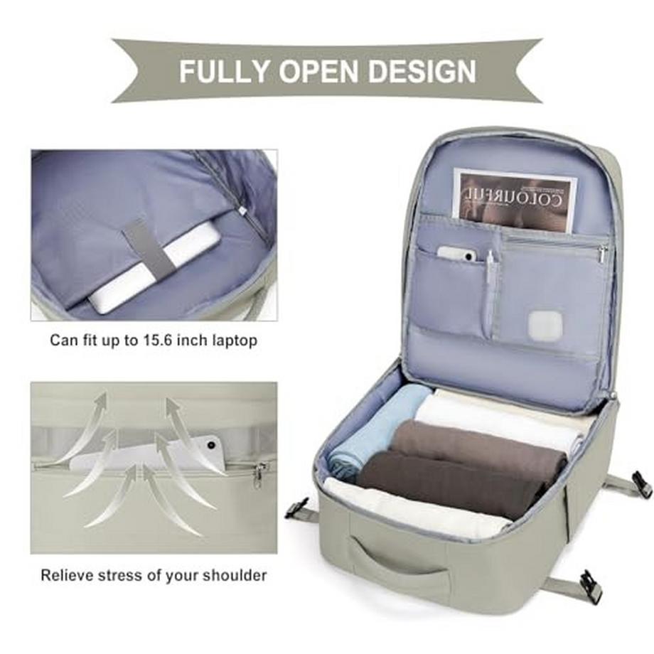 Only-bags.store Zaino da viaggio impermeabile per bagaglio a mano di aereo con scomparto per laptop  