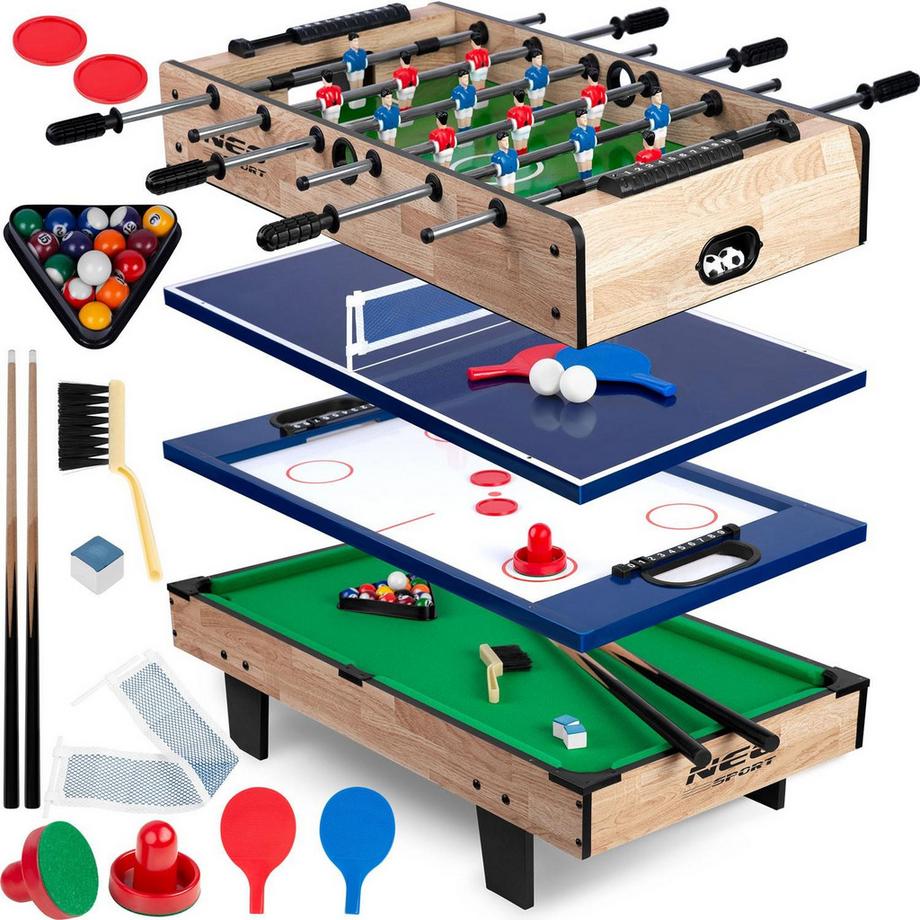 B2X  Multifunktionaler Spieltisch 4-in-1 80x43x30cm NS-800 Holz 