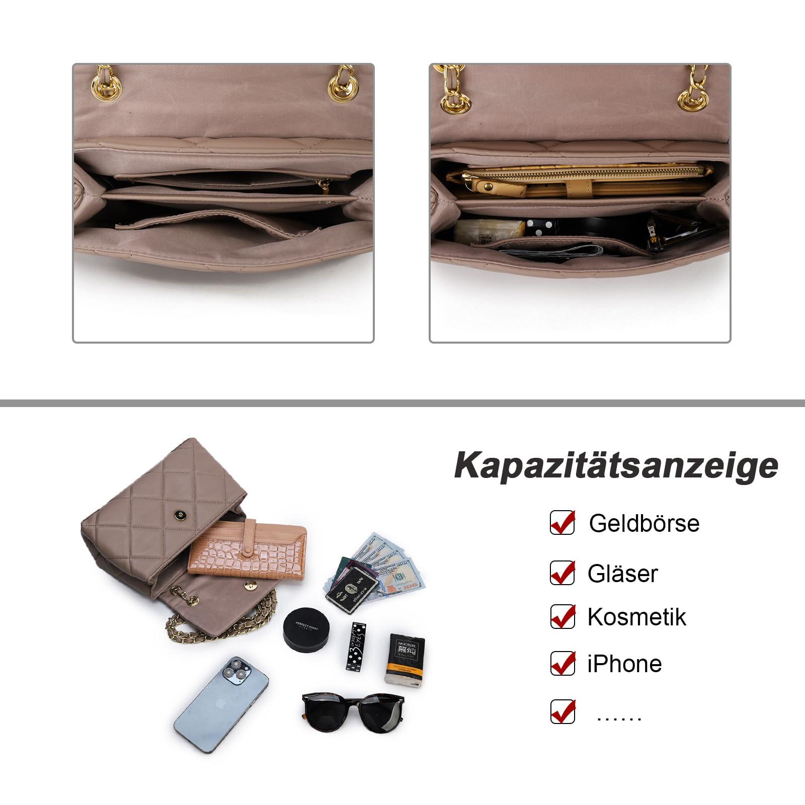 Only-bags.store Umhängetasche Elegante Handytasche Gesteppte Handtasche Umhängetasche Elegante Handytasche Gesteppte Handtasche 