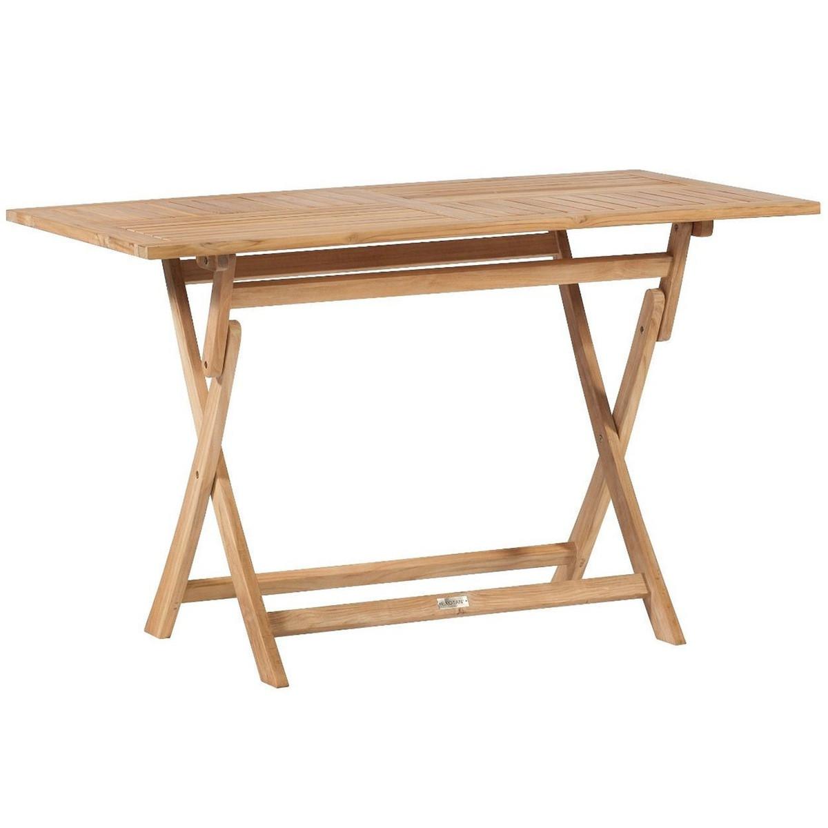 mutoni living Table pliante Folding teck naturel 120x70  