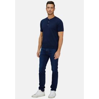 Bellemere New York  Short Trim Fit Henley aus Baumwolle und Kaschmir 